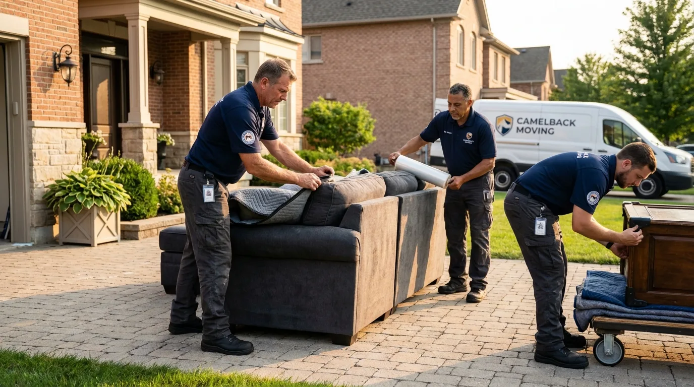 Large estate moving crew wrapping furniture in Woodsboro, TX